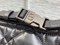 TRAVEL NOMAD POUCH 22 IN BLACK MACROCANNAGE LAMBSKIN