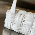 SMALL BRICK CASSETTE 23 IN WHITE SOFT LAMBSKIN