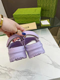 HORSEBIT FLATFORM SANDAL 5 CM IN PASTEL PURPLE IMPORTED TPU