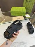 HORSEBIT FLATFORM SANDAL 5 CM IN BLACK IMPORTED TPU