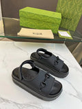 HORSEBIT FLATFORM SANDAL 5 CM IN BLACK IMPORTED TPU