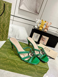 GG CRYSTAL MID - HEEL JADE GREEN CALFSKIN
