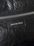 SUPERBUSY LARGE SLING BAG 42 IN BLACK LAMBSKIN