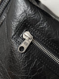 SUPERBUSY LARGE SLING BAG 42 IN BLACK LAMBSKIN