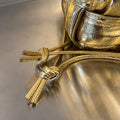 SMALL CASSETTE BUCKET 18 IN GOLD METALLIC SOFT LAMBSKIN
