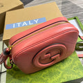 GG BLONDIE SMALL 21 SHOULDER BAG IN DARK PINK CALFSKIN