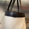 FLIP FLAP 38 IN WHITE CANVAS AND BLACK CALSKIN