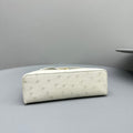 Extra Pocket L19 White Ostrich Leather Ghw