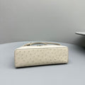 Extra Pocket L19 Beige Ostrich Leather Shw