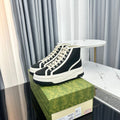 GG HIGH TOP SNEAKER FLATFORM BLACK CANVAS