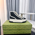 GG HIGH TOP SNEAKER FLATFORM BLACK CANVAS