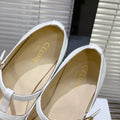 FLAT SANDALS WITH DOUBLE STRAP-DESIGN LEATHER WHITE