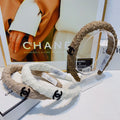 TAN BEIGE WRINKLED FABRIC HAIRBAND 925629