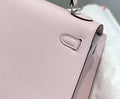 KELLY 25CM IN EPSOM MAUVE SWIFT CALFSKIN SILVER HARDWARE