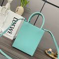 STANDARD A5 TOTE BAG IN AQUAMARINE BLUE CALFSKIN