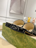 GG CHUNKY SLIDE SANDAL BLACK CALFSKIN
