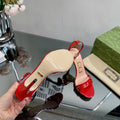 GG 105 HIGH HEEL SANDAL CRIMSON LAMBSKIN
