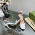 GG 105 HIGH HEEL SANDAL WHITE LAMBSKIN