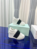 FLATFORM ROCKSTUD UNTITLED SNEAKER IN WHITE MIX BLACK CALFSKIN WITH RHINSTONES