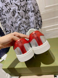 GG ACE GG SUPREME TRAINER SILVER CALFSKIN