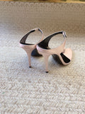 GAP CRYSTAL-BUCKLE SLIDE SANDALS IN LIGHT PINK SILK