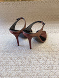 GAP CRYSTAL-BUCKLE SLIDE SANDALS IN SHIRAZ RED SILK