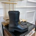 GG CLASSIC LOGO ANKLE BOOTS IN BLACK CALFSKIN