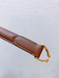 Hook & Loop 20mm TRIOMPHE Logo Square Adjustable Belt Tan Calfskin Ghw