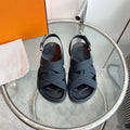 Genius Sandal Slingback Black Calfskin Leather