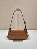 FLAP BAG 25 IN CINNAMON BROWN SMOOTH CALFSKIN TRIANGLE LOGO