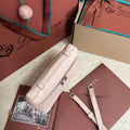 EXTRA POCKET L19 IN BLUSH PINK GRAINED CALFSKIN WITH SILVER HARDWARE