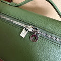 EXTRA POCKET L19 IN PINE GREEN CALFSKIN WITH SILVER HARDWARE