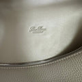EXTRA POCKET BACKPACK L23.5 IN PEARL GRAY CALFSKIN WITH SILVER HARDWARE