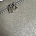 EXTRA POCKET BACKPACK L23.5 IN PEARL GRAY CALFSKIN WITH SILVER HARDWARE