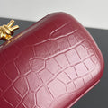 KNOT 19 IN BURGUNDY RED CROCODILE PATTERN CALFSKIN