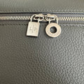 EXTRA POCKET BACKPACK L23.5 IN BLACK CALFSKIN WITH SILVER HARDWARE