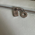 EXTRA POCKET BACKPACK L23.5 IN WHITE CALFSKIN WITH SILVER HARDWARE