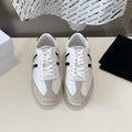 JOGGER LOW LACE-UP SNEAKER IN CALFSKIN & SUEDE CALFSKIN OPTIC WHITE/GREY/BLACK