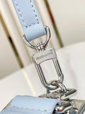SIDE TRUNK MINI 18 IN SKY BLUE CALFSKIN SILVER HARDWARE