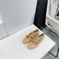 FLAT MARY JANE IN SEPIA TAN CALFSKIN
