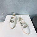 FLAT MARY JANE IN WHITE CALFSKIN
