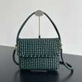 SWING MESSENGER 25 IN DARK GREEN LAMBSKIN GOLD HARDWARE