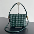 SWING MESSENGER 25 IN DARK GREEN LAMBSKIN GOLD HARDWARE