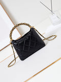 HOBO BAG 18 IN BLACK SOFT LAMBSKIN GOLD CHAIN