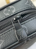 GETAWAY MESSENGER 18 IN GUN METAL MONOGRAM ECLIPSE CANVAS