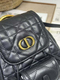 SMALL CARO BACKPACK 20 IN BLACK MACROCANNAGE LAMBSKIN
