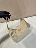 HOBO BAG 23 IN BEIGE RABBIT FUR