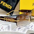 SQUARED RIMLESS VISOR SUNGLASSES FE40066U IN ACETATE AND METAL