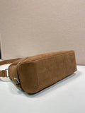 HOBO BAG 35 IN GINGERBREAD SUEDE SILVER LOGO