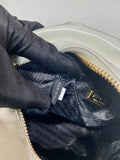 SMALL RECTANGULAR BAG 14 IN WHITE OIL WAX LAMBSKIN GOLD HARDWARE